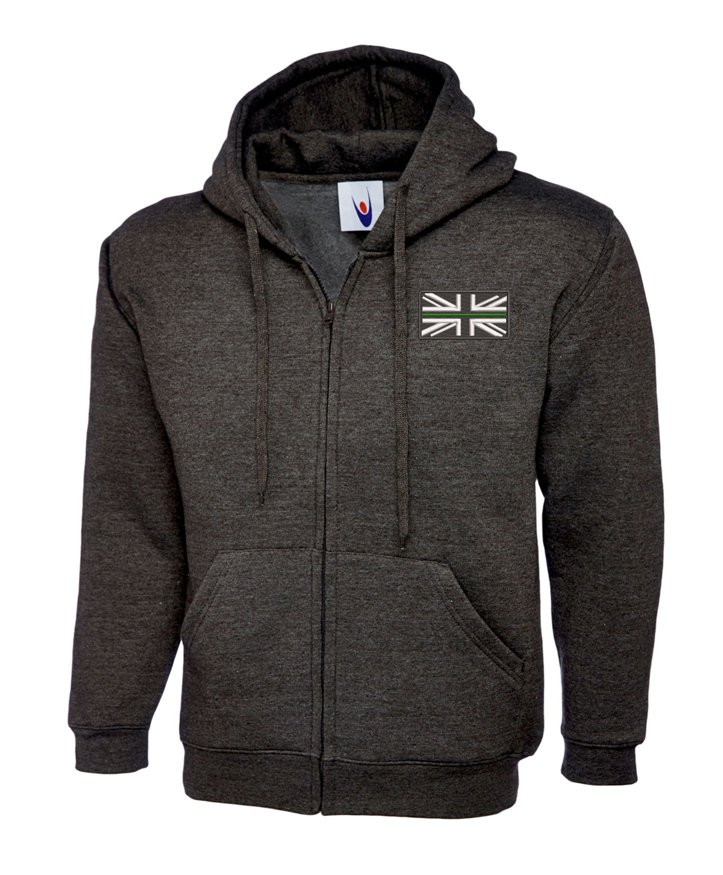 NHS Ambulance Service Thin Green Line Embroidered zipped hoodie Paramedic Emergency Services