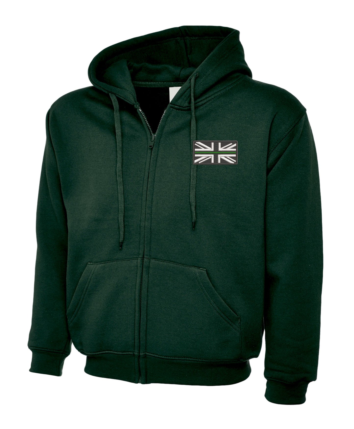 NHS Ambulance Service Thin Green Line Embroidered zipped hoodie Paramedic Emergency Services