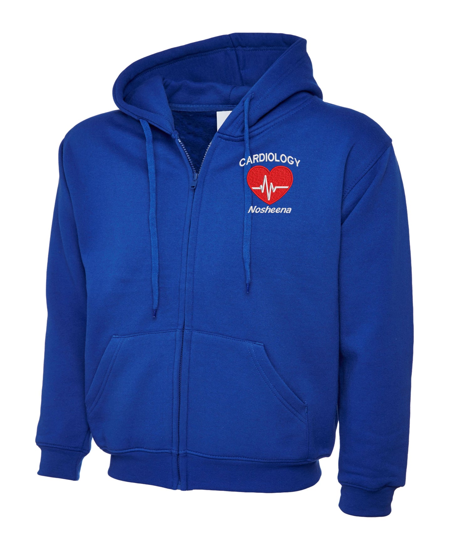 NHS Cardiology Zip Hoodie | Personalised Embroidered Cardiology Hoodie UK