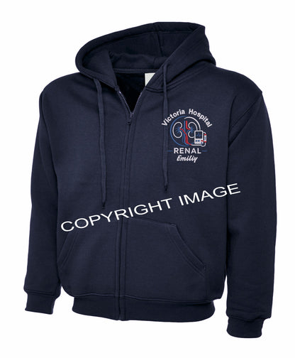 Renal Zipped Hoodie UK | Personalised Embroidered NHS Hoodie