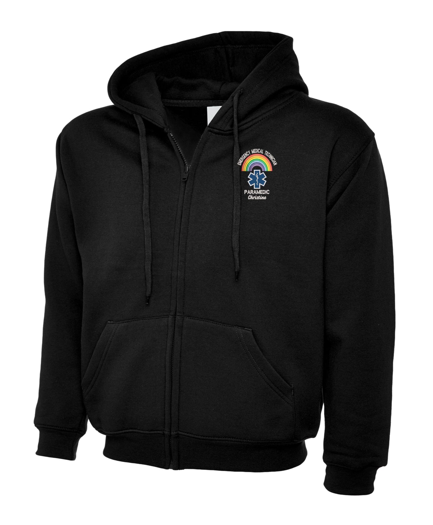 Paramedic Rainbow Zipped Hoodie | Embroidered NHS & Ambulance Clothing UK