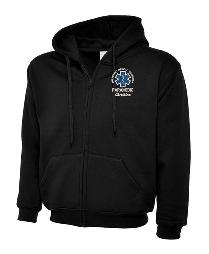 Paramedic Zipped Hoodie | Personalised Embroidered NHS Uniform UK