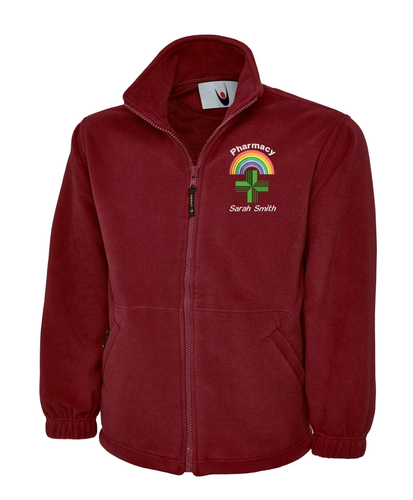 Pharmacy Uniforms UK | Personalised Rainbow Embroidered Pharmacy Fleece