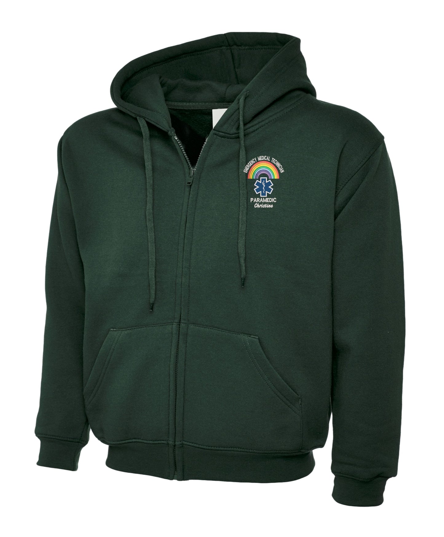 Paramedic Rainbow Zipped Hoodie | Embroidered NHS & Ambulance Clothing UK