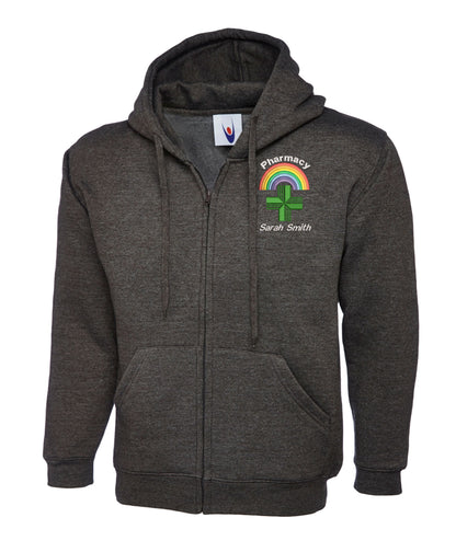 Pharmacy Hoodie Zipped Rainbow Uniforms & Embroidered Pharmacy