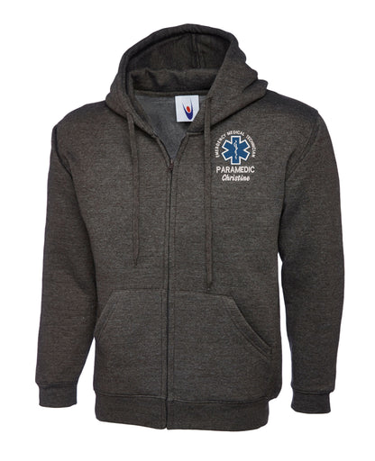 Paramedic Zipped Hoodie | Personalised Embroidered NHS Uniform UK