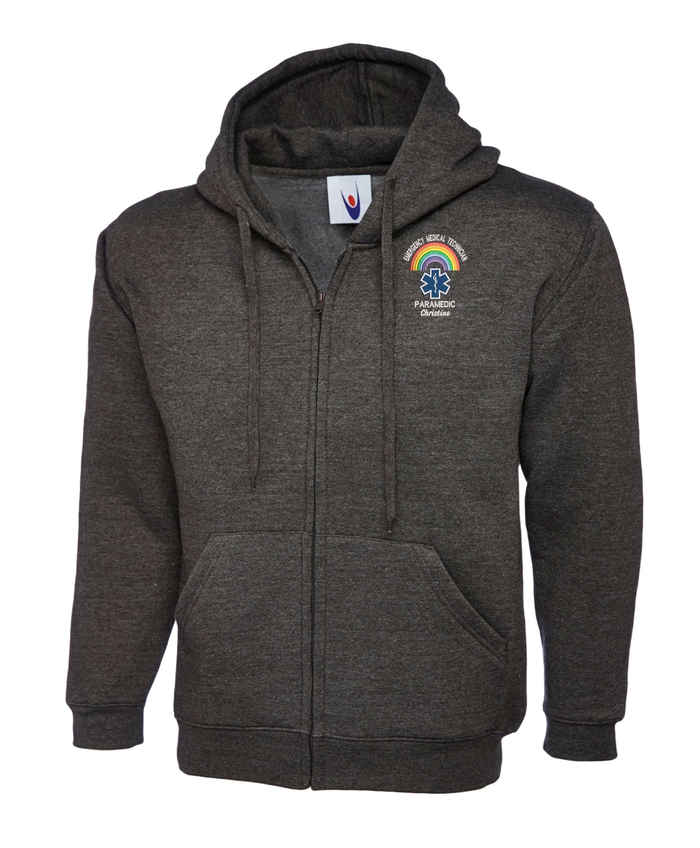 Paramedic Rainbow Zipped Hoodie | Embroidered NHS & Ambulance Clothing UK