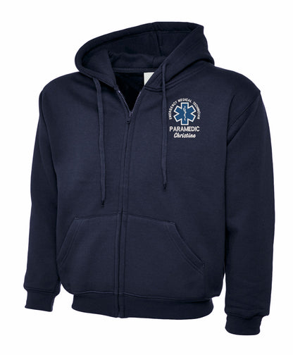 Paramedic Zipped Hoodie | Personalised Embroidered NHS Uniform UK