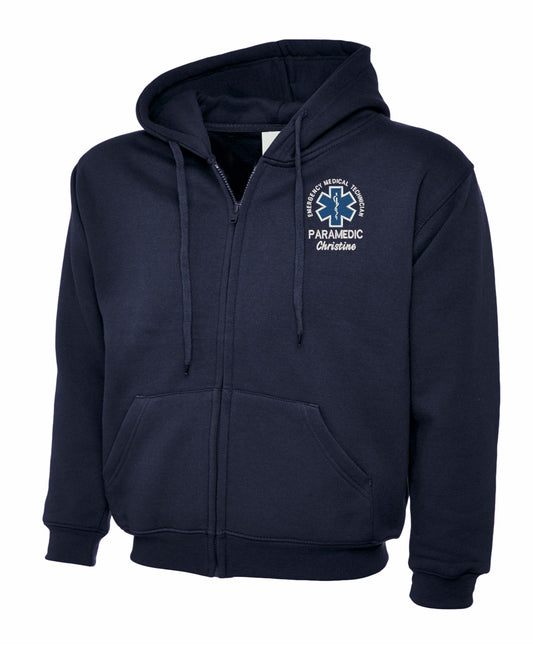 Paramedic Zipped Hoodie | Personalised Embroidered NHS Uniform UK