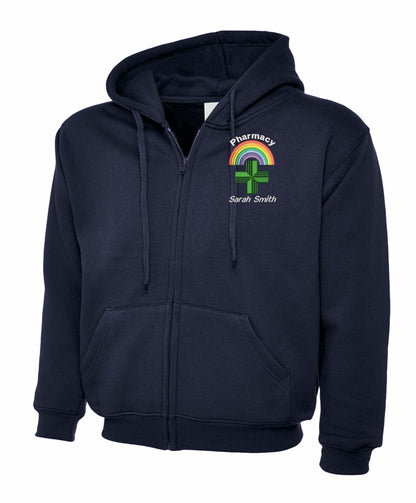 Pharmacy Hoodie Zipped Rainbow Uniforms & Embroidered Pharmacy