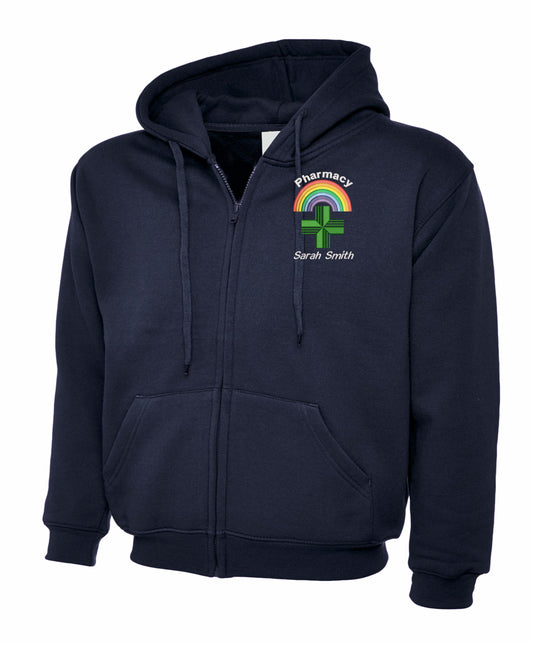Pharmacy Hoodie Zipped Rainbow Uniforms & Embroidered Pharmacy