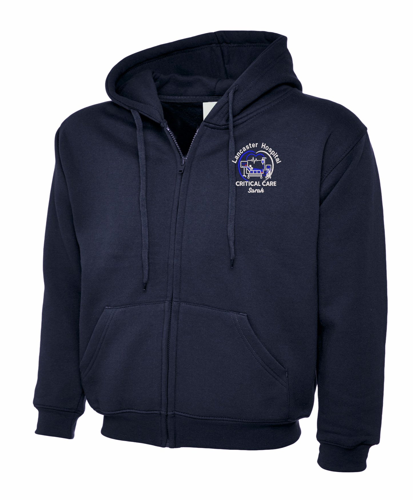 Critical Care Zipped Hoodie | Personalised Embroidered NHS Clothing UK