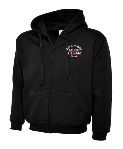 Major Trauma Zipped Hoodie | Personalised Embroidered Major Trauma Hoodie UK