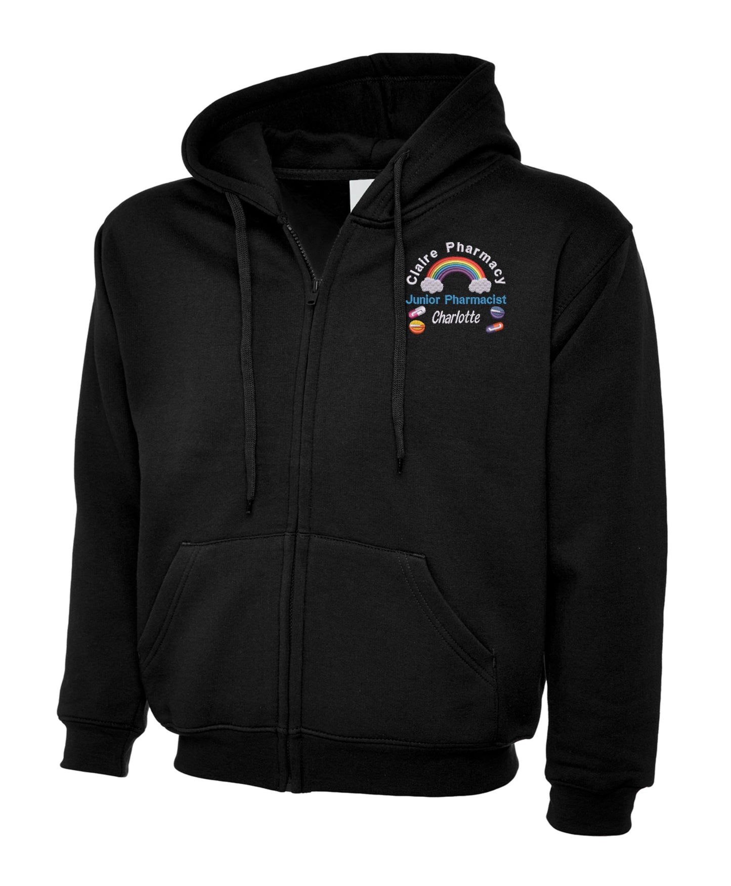 Junior Pharmacist Zipped Hoodie | Personalised Embroidered NHS Pharmacy Uniform UK