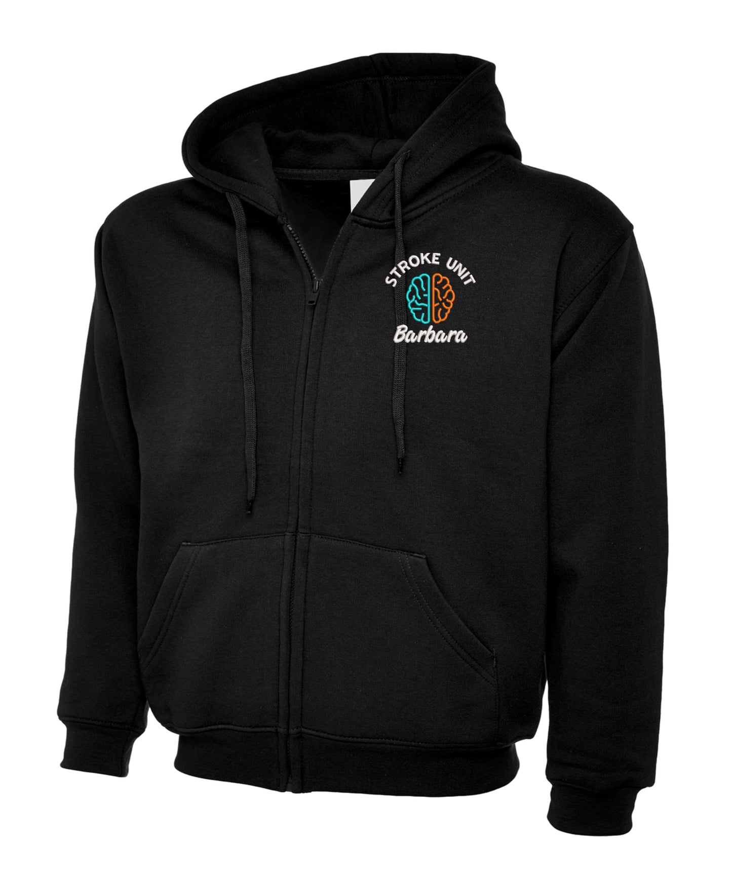 NHS Stroke Unit Zipped Hoodie | Personalised Embroidered Stroke Unit Hoodie UK