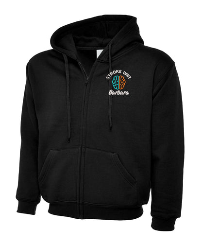 NHS Stroke Unit Zipped Hoodie | Personalised Embroidered Stroke Unit Hoodie UK