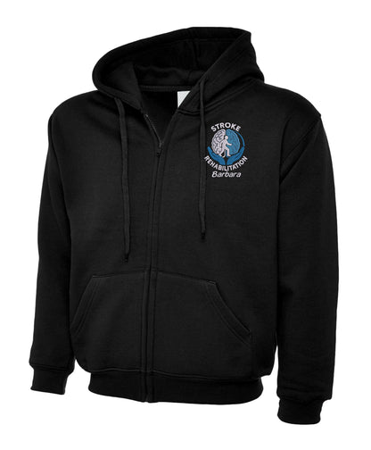 Stroke Rehabilitation Zipped Hoodie | Personalised Embroidered NHS Clothing UK