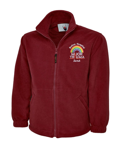 Rainbow Major Trauma Fleece Jacket | Personalised Embroidered Healthcare Fleece UK