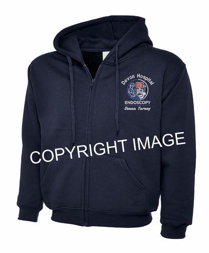 Endoscopy Zipped Hoodie UK | Personalised Embroidered NHS Hoodie