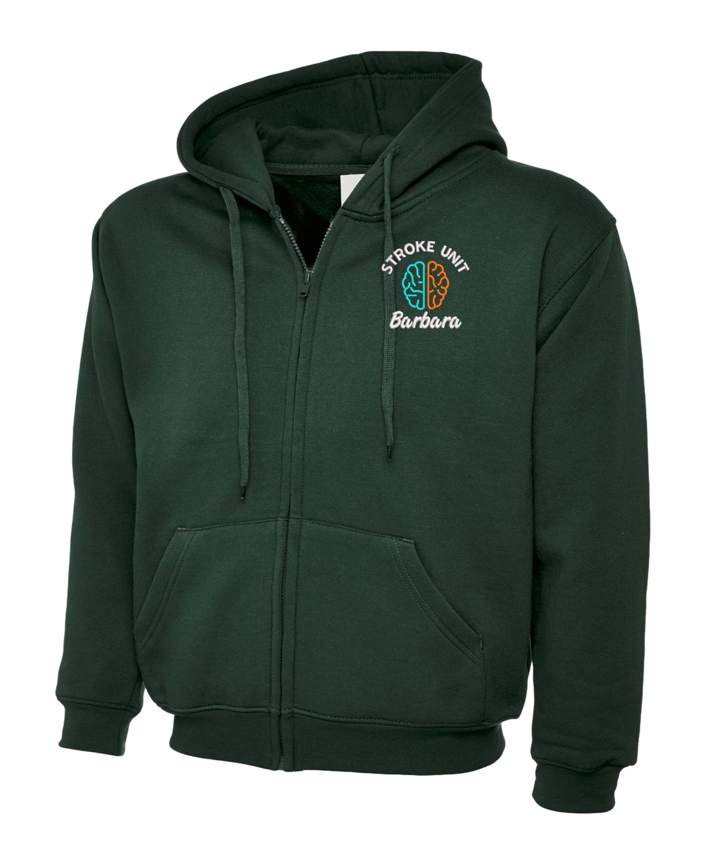 NHS Stroke Unit Zipped Hoodie | Personalised Embroidered Stroke Unit Hoodie UK
