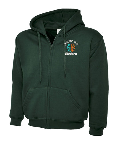NHS Stroke Unit Zipped Hoodie | Personalised Embroidered Stroke Unit Hoodie UK