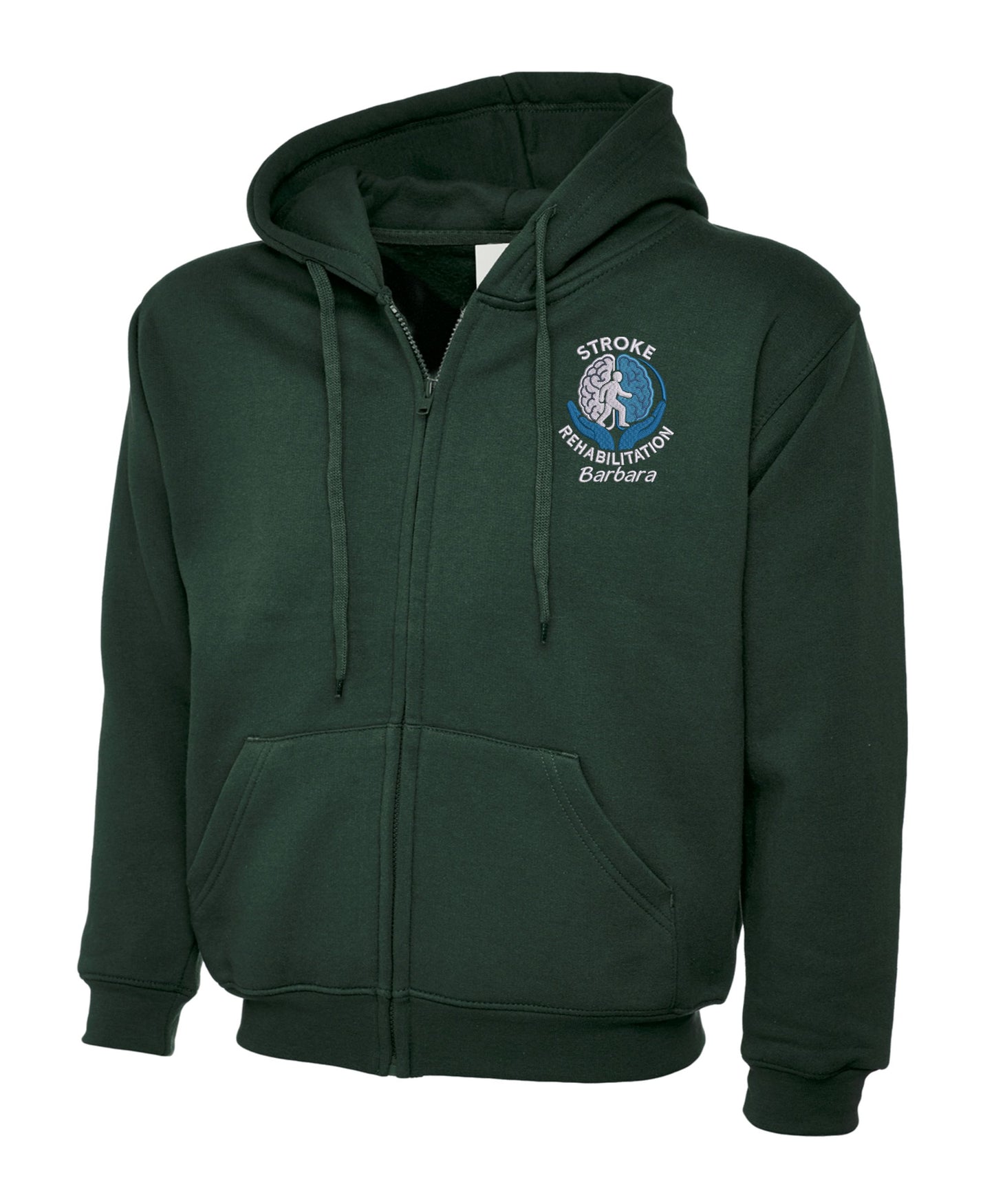 Stroke Rehabilitation Zipped Hoodie | Personalised Embroidered NHS Clothing UK