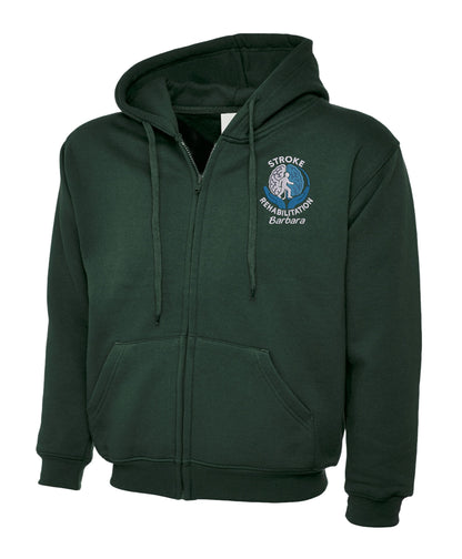 Stroke Rehabilitation Zipped Hoodie | Personalised Embroidered NHS Clothing UK