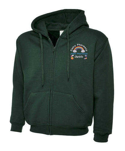 Junior Pharmacist Zipped Hoodie | Personalised Embroidered NHS Pharmacy Uniform UK