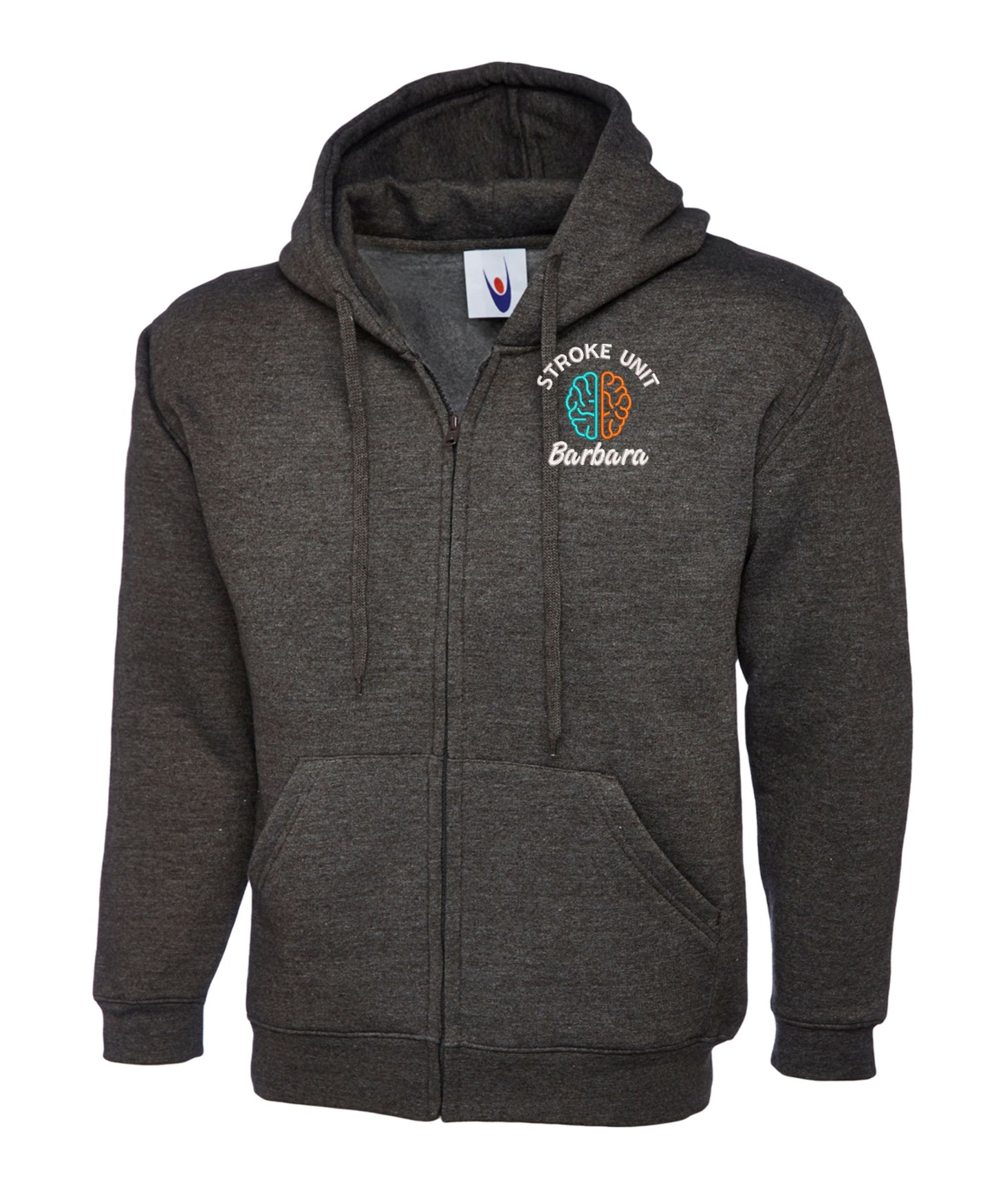 NHS Stroke Unit Zipped Hoodie | Personalised Embroidered Stroke Unit Hoodie UK