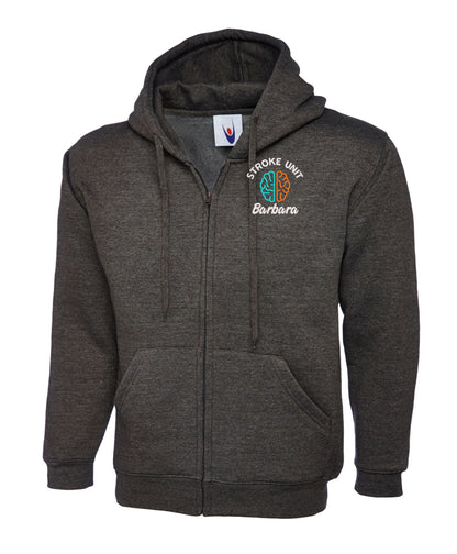 NHS Stroke Unit Zipped Hoodie | Personalised Embroidered Stroke Unit Hoodie UK