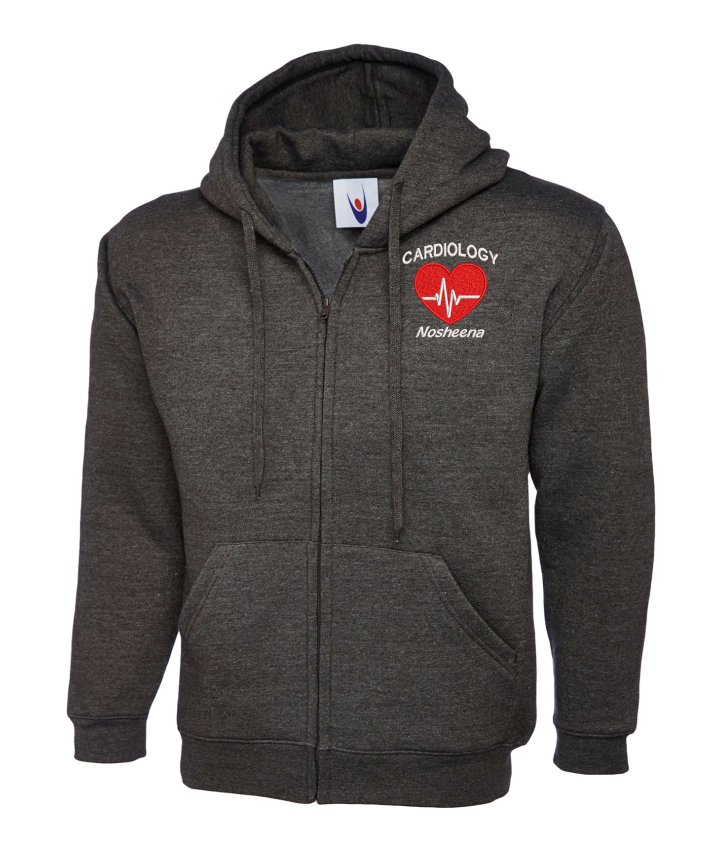 NHS Cardiology Zip Hoodie | Personalised Embroidered Cardiology Hoodie UK