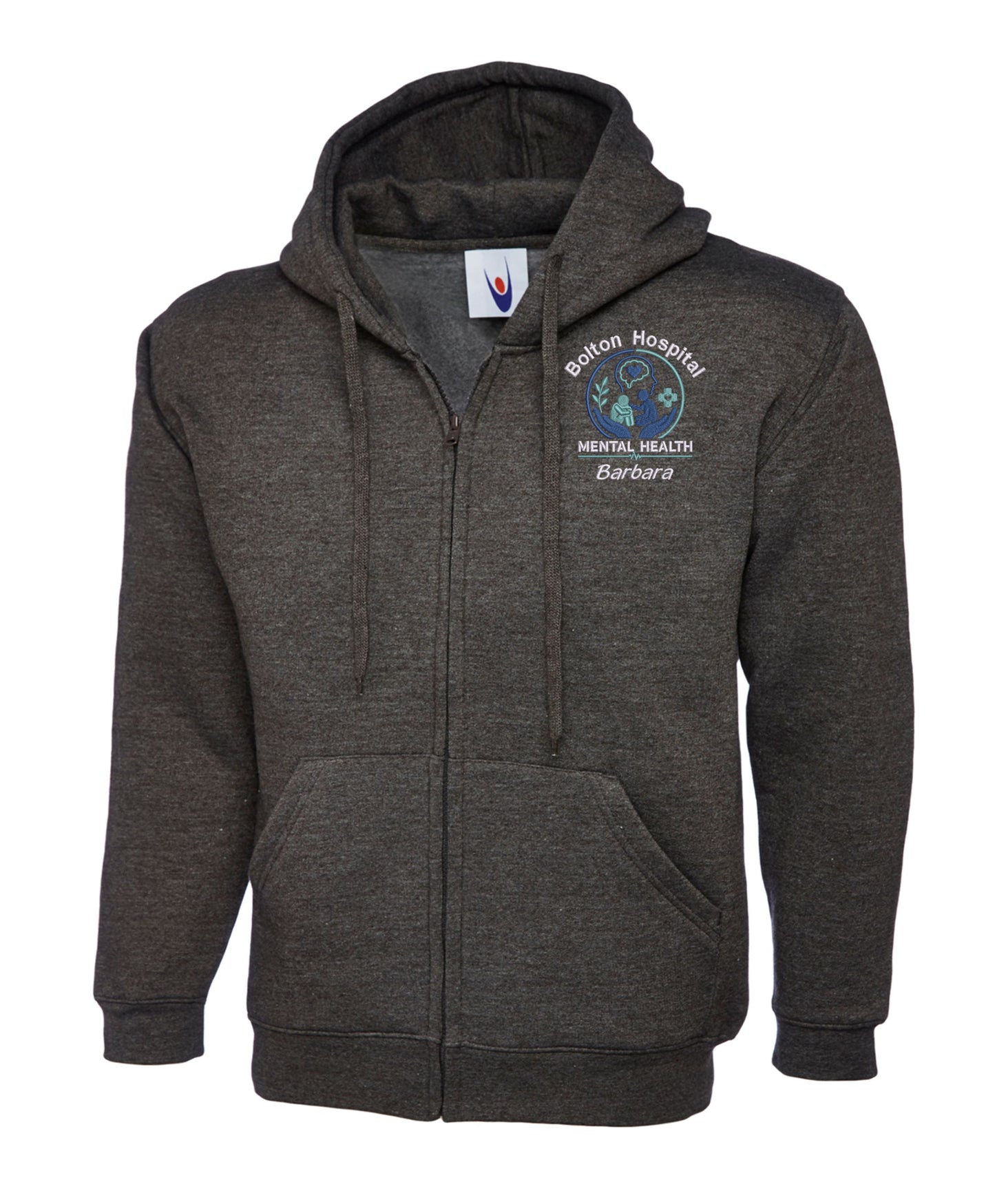 Mental Health Nurse Zipped Hoodie | Personalised Embroidered NHS Clothing