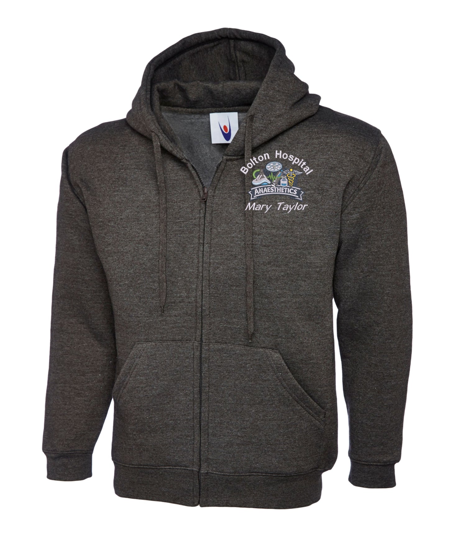 Anaesthetics Zipped Hoodie | Personalised Embroidered NHS Clothing UK
