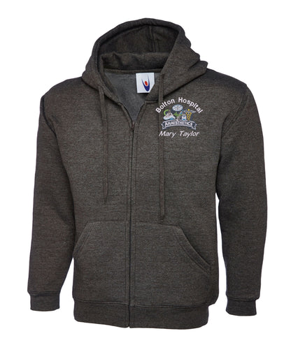 Anaesthetics Zipped Hoodie | Personalised Embroidered NHS Clothing UK