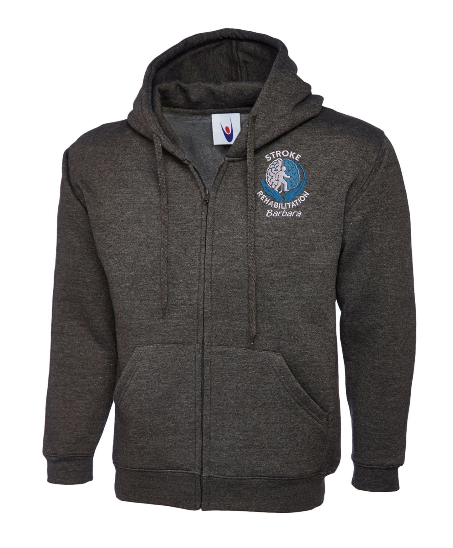 Stroke Rehabilitation Zipped Hoodie | Personalised Embroidered NHS Clothing UK