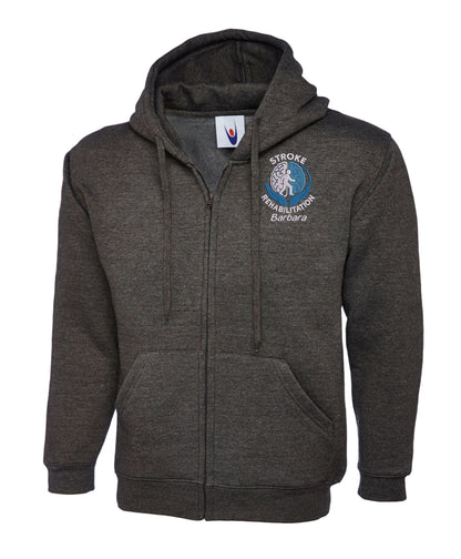 Stroke Rehabilitation Zipped Hoodie | Personalised Embroidered NHS Clothing UK