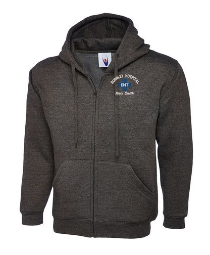E.N.T. Department Zipped Hoodie | Personalised NHS Workwear UK
