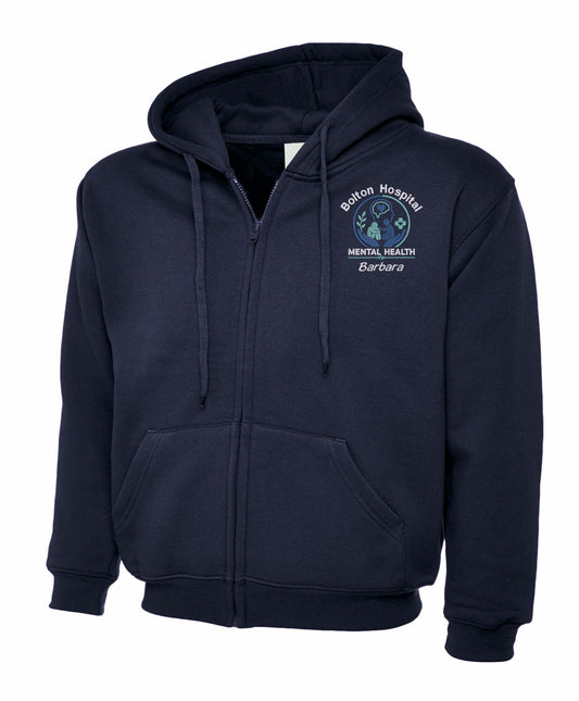 Mental Health Nurse Zipped Hoodie | Personalised Embroidered NHS Clothing