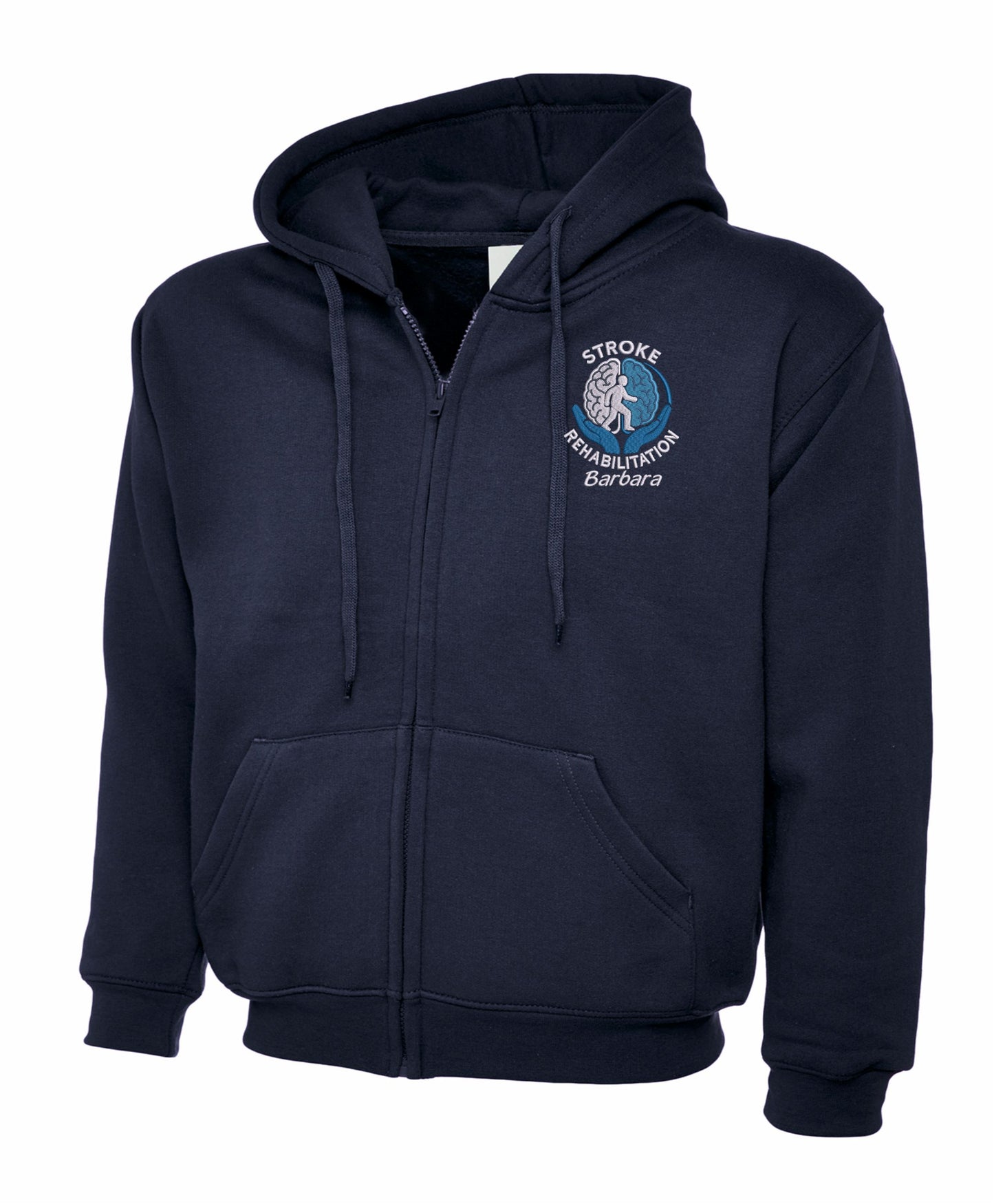 Stroke Rehabilitation Zipped Hoodie | Personalised Embroidered NHS Clothing UK