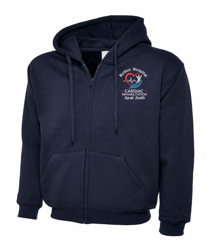 Cardiac Rehabilitation Zipped Hoodie | Personalised NHS Clothing UK