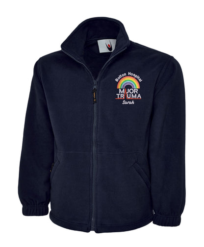 Rainbow Major Trauma Fleece Jacket | Personalised Embroidered Healthcare Fleece UK