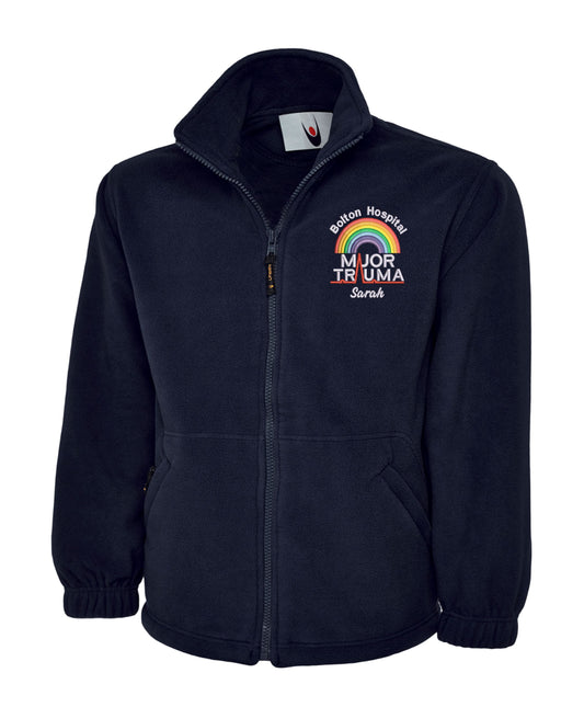 Rainbow Major Trauma Fleece Jacket | Personalised Embroidered Healthcare Fleece UK
