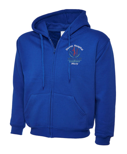 Vascular Surgery Zipped Hoodie | Personalised Embroidered NHS Clothing UK