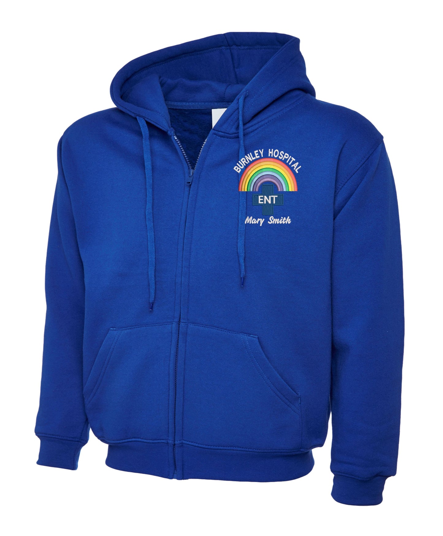 NHS Rainbow E.N.T. Zip Hoodie | Personalised Ear, Nose & Throat Uniform UK